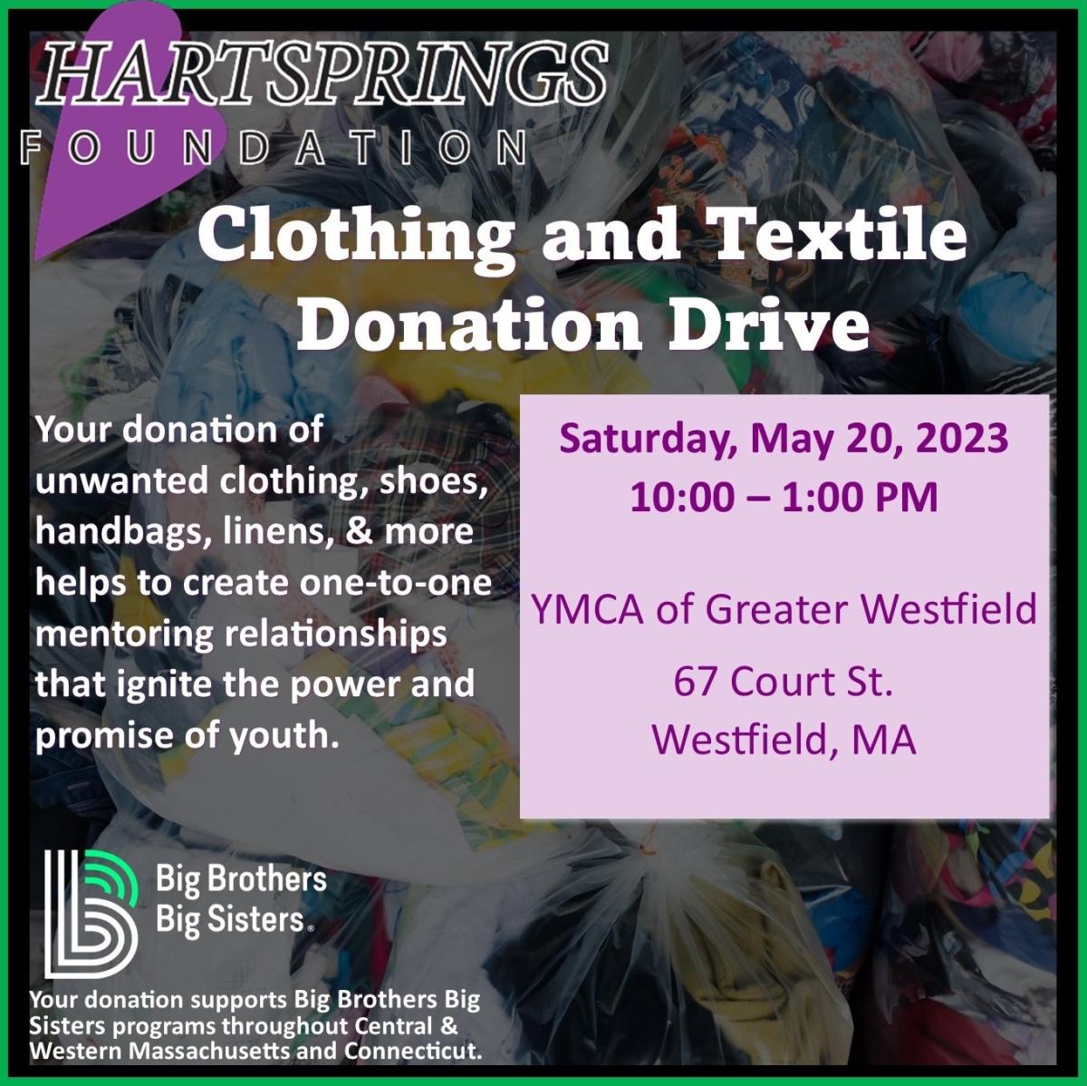 Clothing & Textile Donation Drive YMCA of Greater Westfield